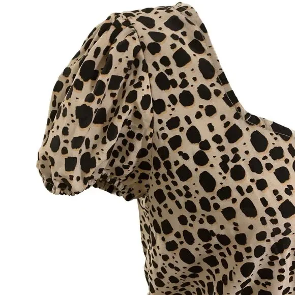 Sanctuary | Meet You There Animal Print Short Sleeve Flattering Top Size Small - Picture 4 of 8